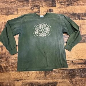 Sun Fade Gildan Ultra Cotton Long Sleeve T Shirt XL Green I AM YOU YOU MKD 98